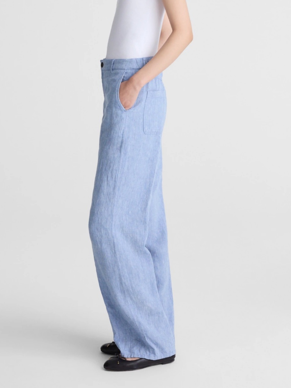 Madewell, The Zoe Relaxed Straight Pant in 100% Linen, Size 10